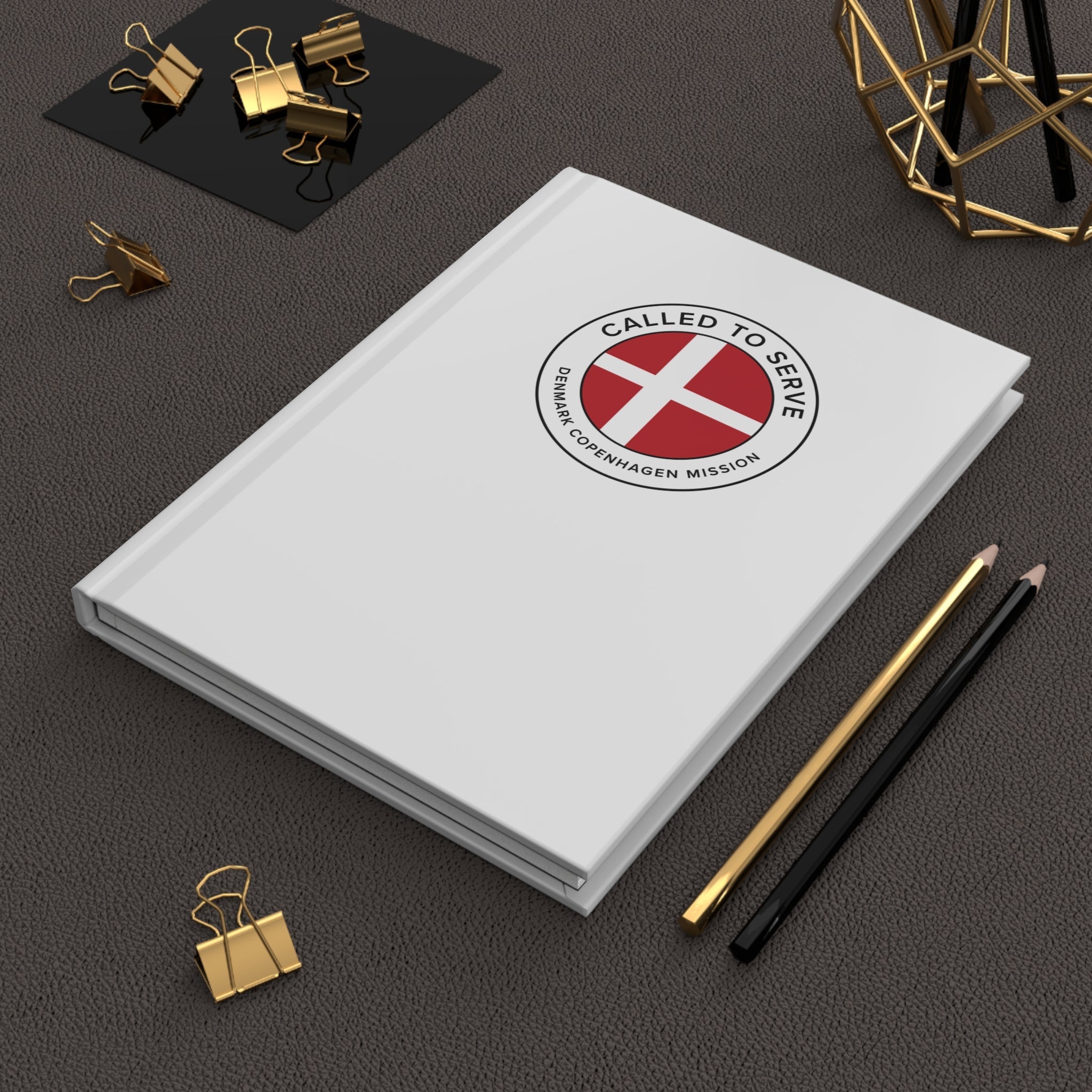 Denmark Copenhagen Mission Circle Flag Called to Serve White Hardcover Journal Matte - Latter-Day Saint LDS Missionary Gift - Book of Mormon