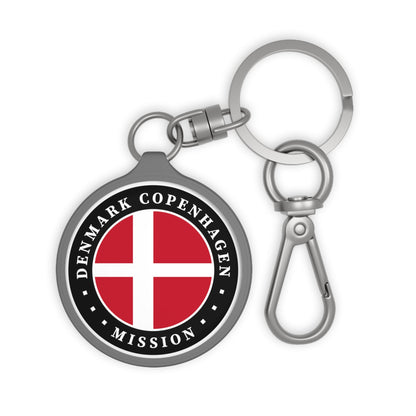 Denmark Copenhagen Mission Circle Flag Key Tag - Latter-Day Saint LDS Missionary Gift - Book of Mormon