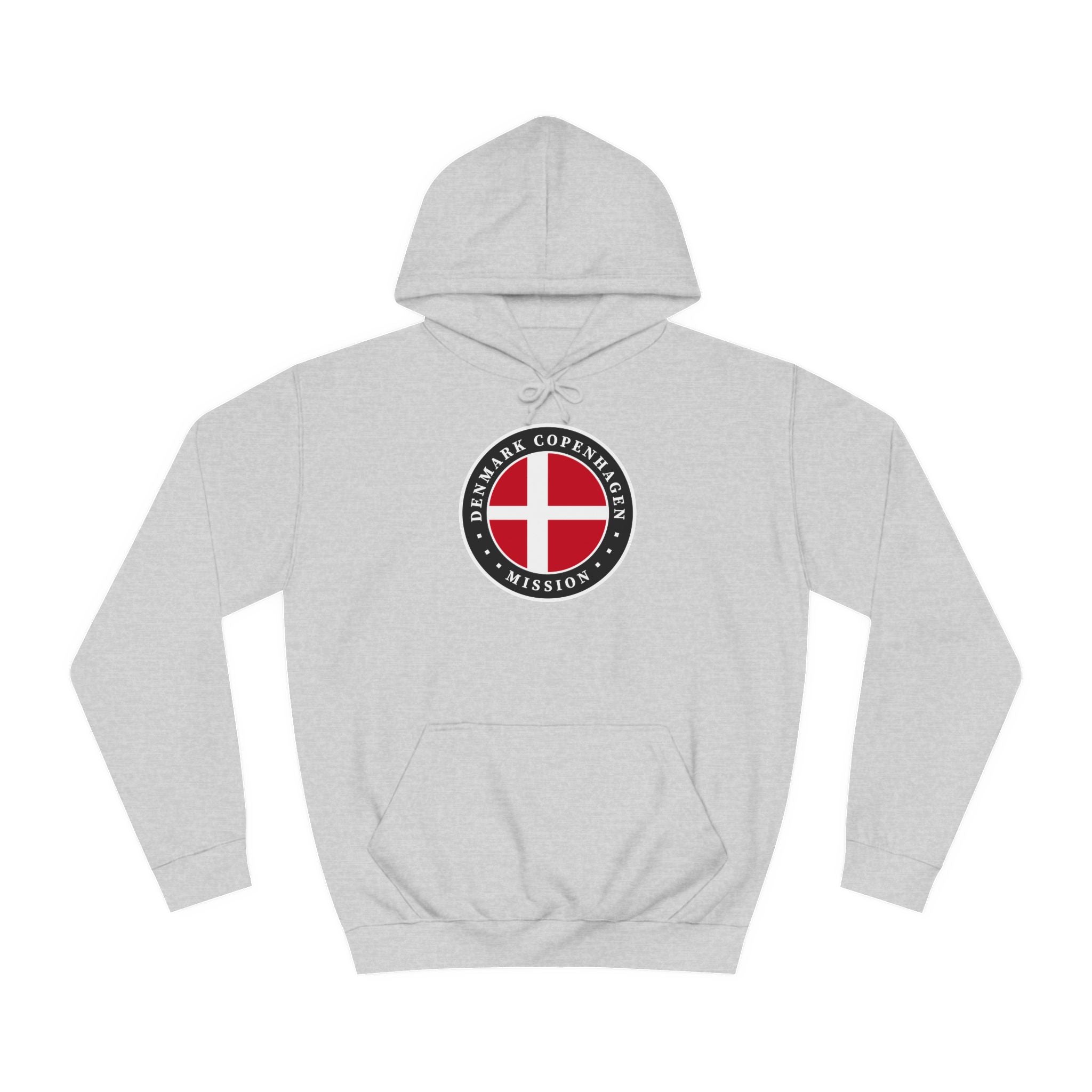 Denmark Copenhagen Mission Flag Logo (Black Border) College Hoodie - Latter-Day Saint LDS Missionary Gift - Book of Mormon