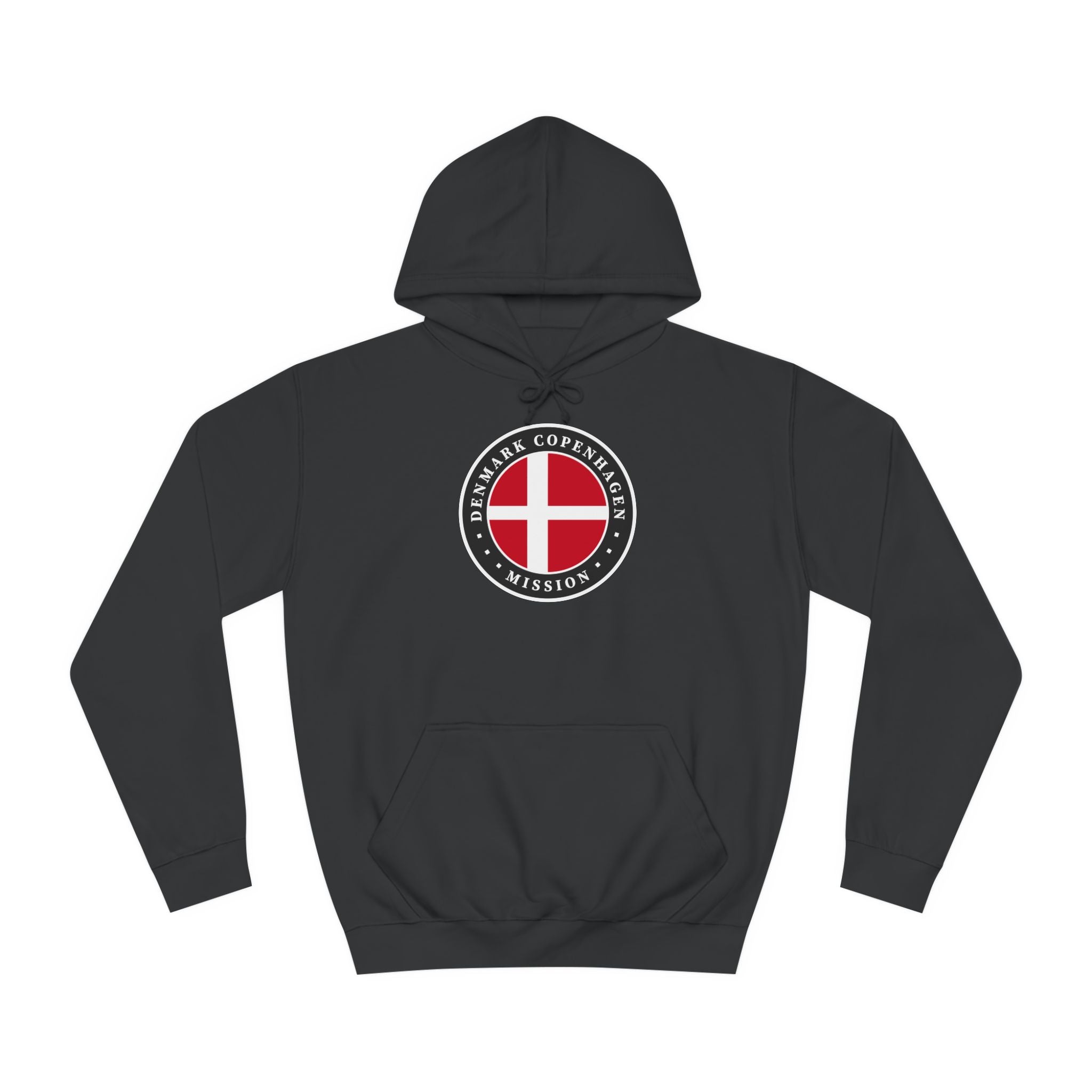 Denmark Copenhagen Mission Flag Logo (Black Border) College Hoodie - Latter-Day Saint LDS Missionary Gift - Book of Mormon