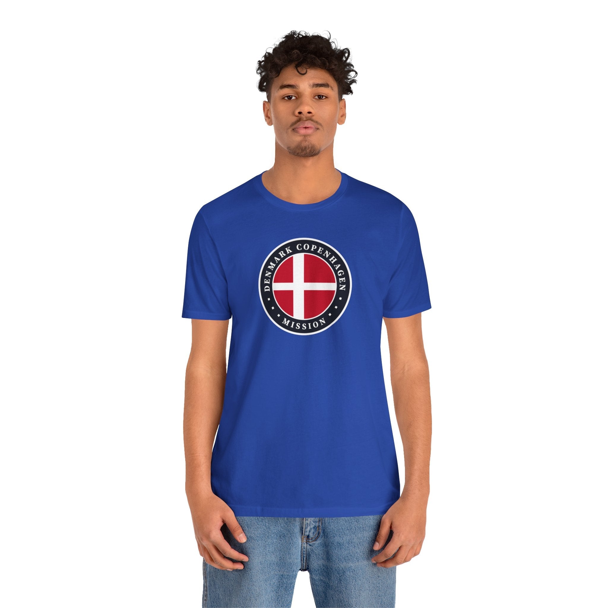 Denmark Copenhagen Mission Flag Logo (Black Border) T-shirt - Latter-Day Saint LDS Missionary Gift - Book of Mormon