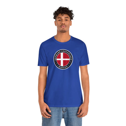 Denmark Copenhagen Mission Flag Logo (Black Border) T-shirt - Latter-Day Saint LDS Missionary Gift - Book of Mormon