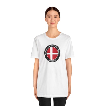 Denmark Copenhagen Mission Flag Logo (Black Border) T-shirt - Latter-Day Saint LDS Missionary Gift - Book of Mormon