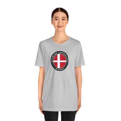 Denmark Copenhagen Mission Flag Logo (Black Border) T-shirt - Latter-Day Saint LDS Missionary Gift - Book of Mormon