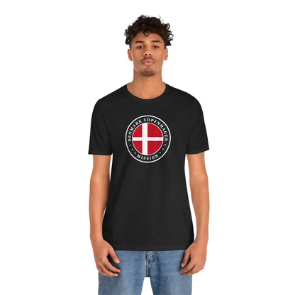 Denmark Copenhagen Mission Flag Logo (Black Border) T-shirt - Latter-Day Saint LDS Missionary Gift - Book of Mormon