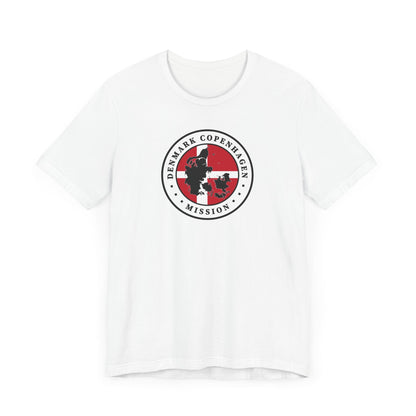 Denmark Copenhagen Mission Flag Logo (White Border) T-shirt - Latter-Day Saint LDS Missionary Gift - Book of Mormon