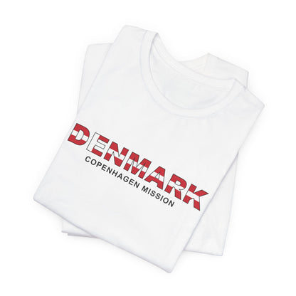 Denmark Copenhagen Mission Flag Title T-shirt - Latter-Day Saint LDS Missionary Gift - Book of Mormon