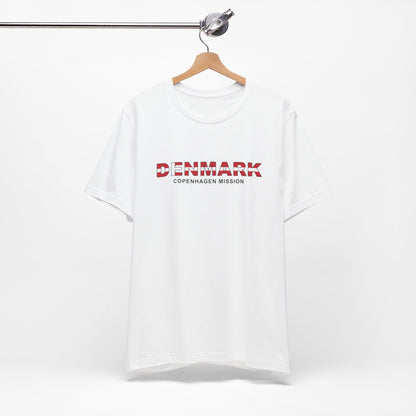 Denmark Copenhagen Mission Flag Title T-shirt - Latter-Day Saint LDS Missionary Gift - Book of Mormon