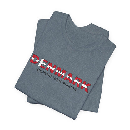 Denmark Copenhagen Mission Flag Title T-shirt - Latter-Day Saint LDS Missionary Gift - Book of Mormon