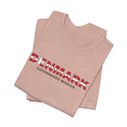 Denmark Copenhagen Mission Flag Title T-shirt - Latter-Day Saint LDS Missionary Gift - Book of Mormon