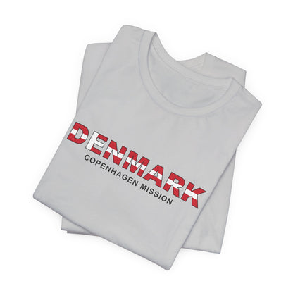 Denmark Copenhagen Mission Flag Title T-shirt - Latter-Day Saint LDS Missionary Gift - Book of Mormon