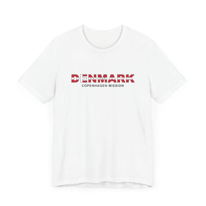 Denmark Copenhagen Mission Flag Title T-shirt - Latter-Day Saint LDS Missionary Gift - Book of Mormon