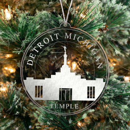 Detroit Michigan Temple Christmas Ornament - Latter-Day Saint LDS Missionary Gift - Book of Mormon