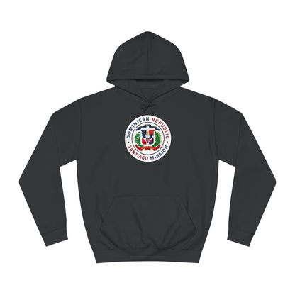 Dominican Republic Santiago Mission Flag Logo (White Border) College Hoodie