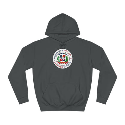 Dominican Republic Santiago Mission Flag Logo (White Border) College Hoodie