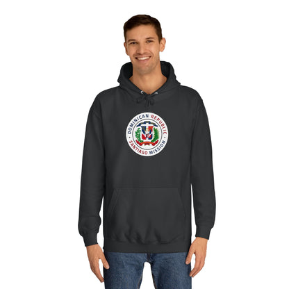 Dominican Republic Santiago Mission Flag Logo (White Border) College Hoodie