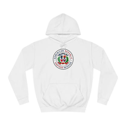 Dominican Republic Santiago Mission Flag Logo (White Border) College Hoodie