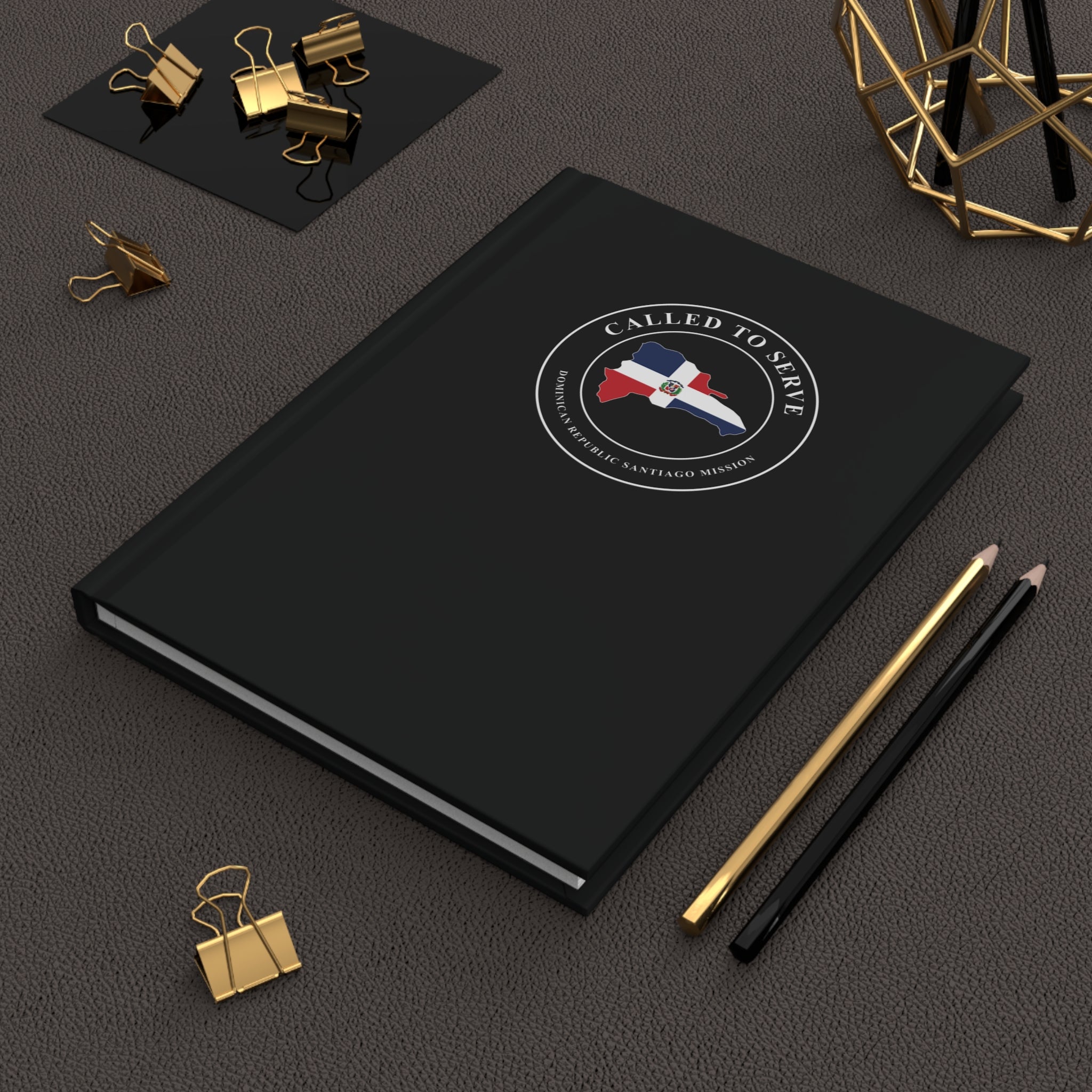 Dominican Republic Santiago Mission Flag Map Called to Serve Black Hardcover Journal Matte - Mission Wishlist - LDS Missionary Gift Store