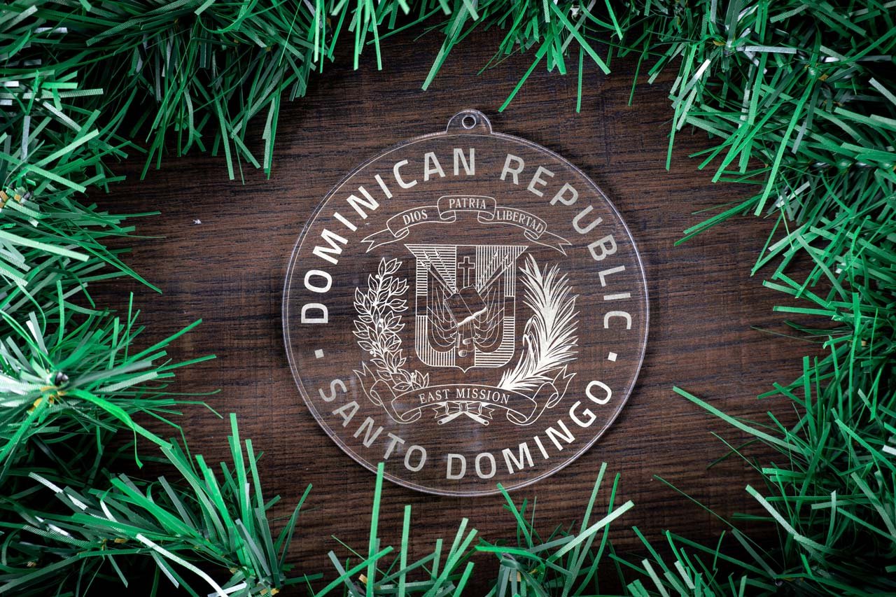 Dominican Republic Santo Domingo East Mission Christmas Ornament - Latter-Day Saint LDS Missionary Gift - Book of Mormon