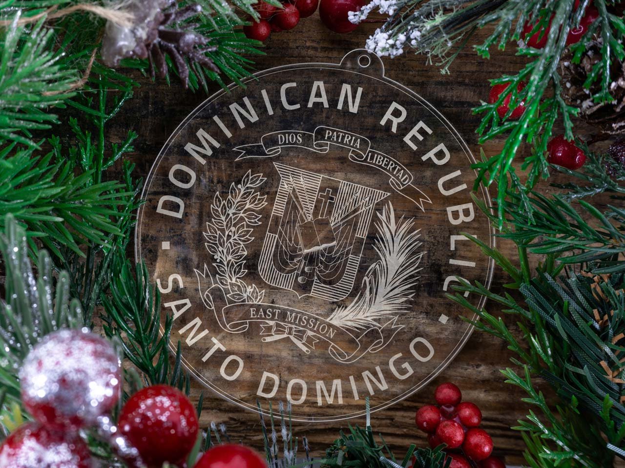 Dominican Republic Santo Domingo East Mission Christmas Ornament - Latter-Day Saint LDS Missionary Gift - Book of Mormon