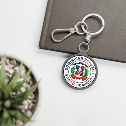 Dominican Republic Santo Domingo East Mission Circle Flag Key Tag - Latter-Day Saint LDS Missionary Gift - Book of Mormon