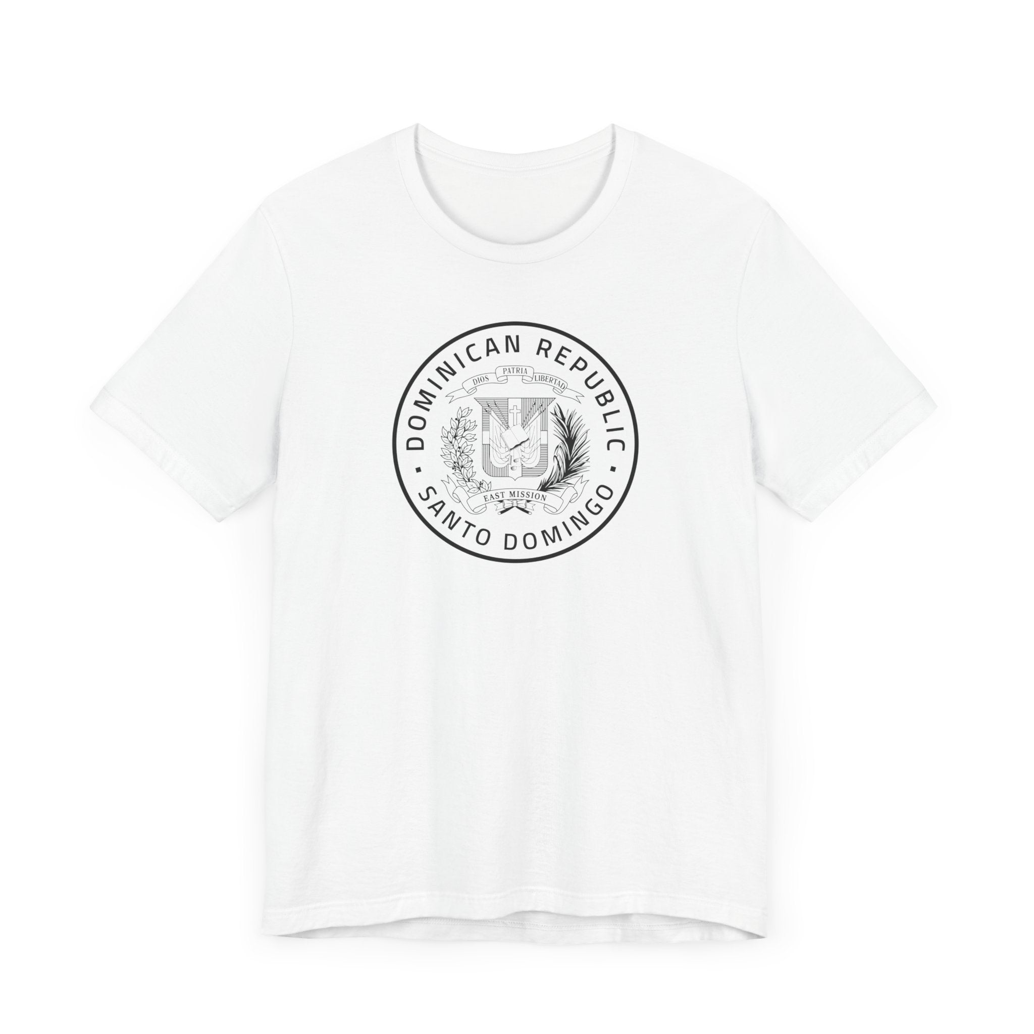 Dominican Republic Santo Domingo Mission Circular Monochrome Logo T-Shirt - Latter-Day Saint LDS Missionary Gift - Book of Mormon