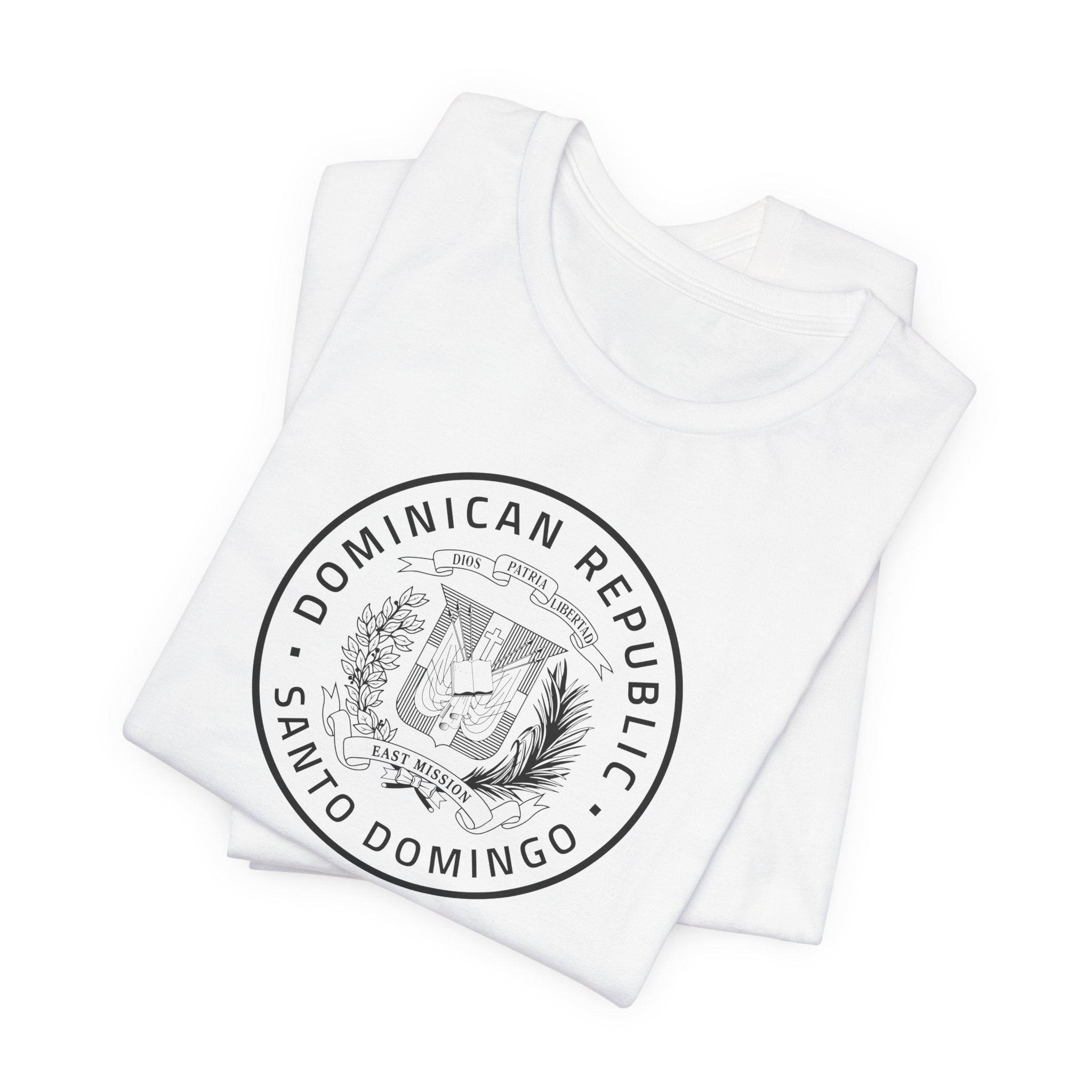 Dominican Republic Santo Domingo Mission Circular Monochrome Logo T-Shirt - Latter-Day Saint LDS Missionary Gift - Book of Mormon