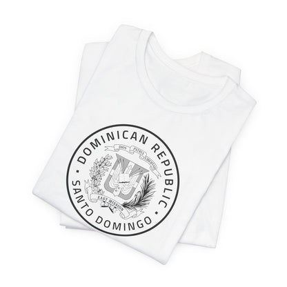 Dominican Republic Santo Domingo Mission Circular Monochrome Logo T-Shirt - Latter-Day Saint LDS Missionary Gift - Book of Mormon