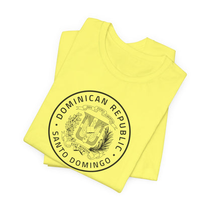 Dominican Republic Santo Domingo Mission Circular Monochrome Logo T-Shirt - Latter-Day Saint LDS Missionary Gift - Book of Mormon