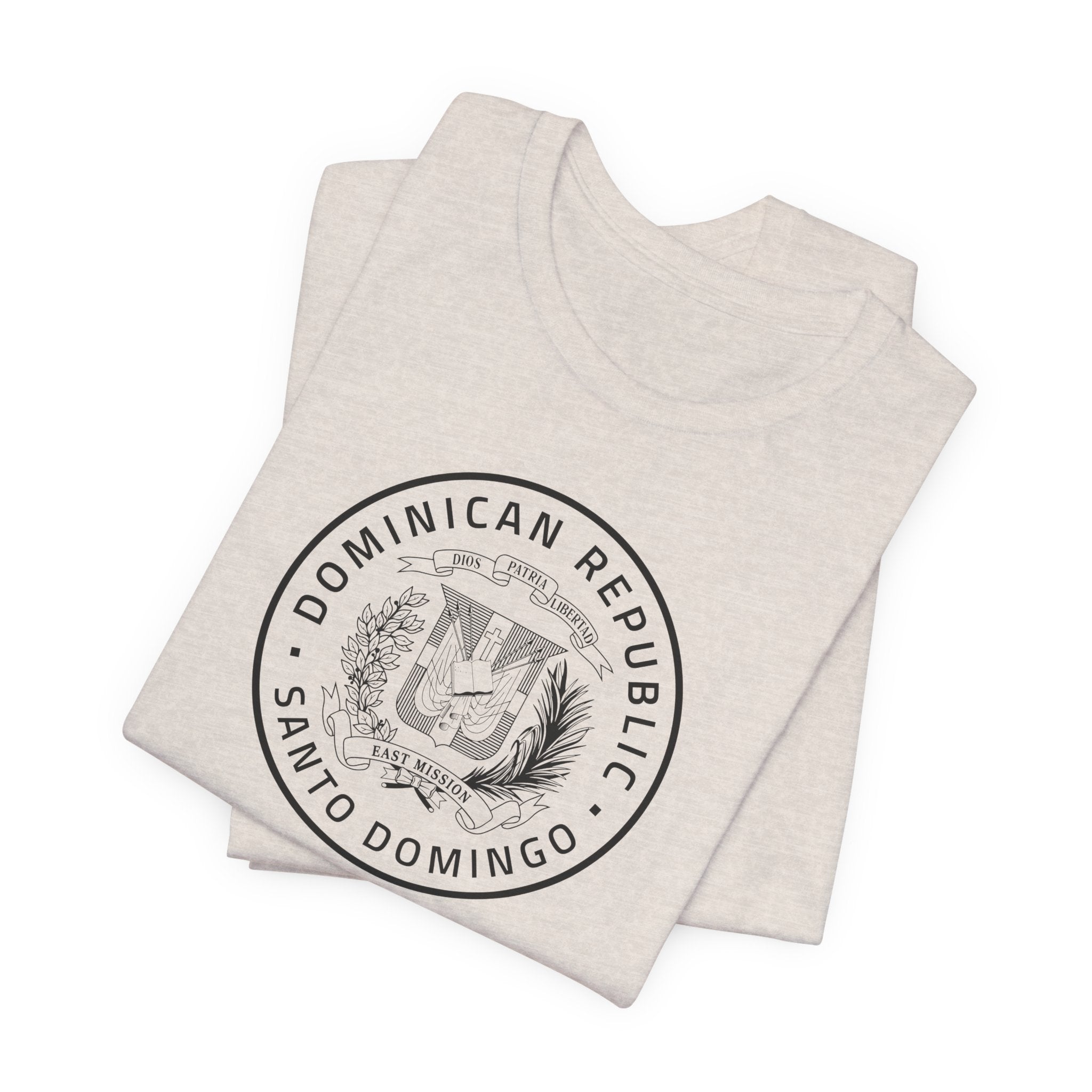 Dominican Republic Santo Domingo Mission Circular Monochrome Logo T-Shirt - Latter-Day Saint LDS Missionary Gift - Book of Mormon