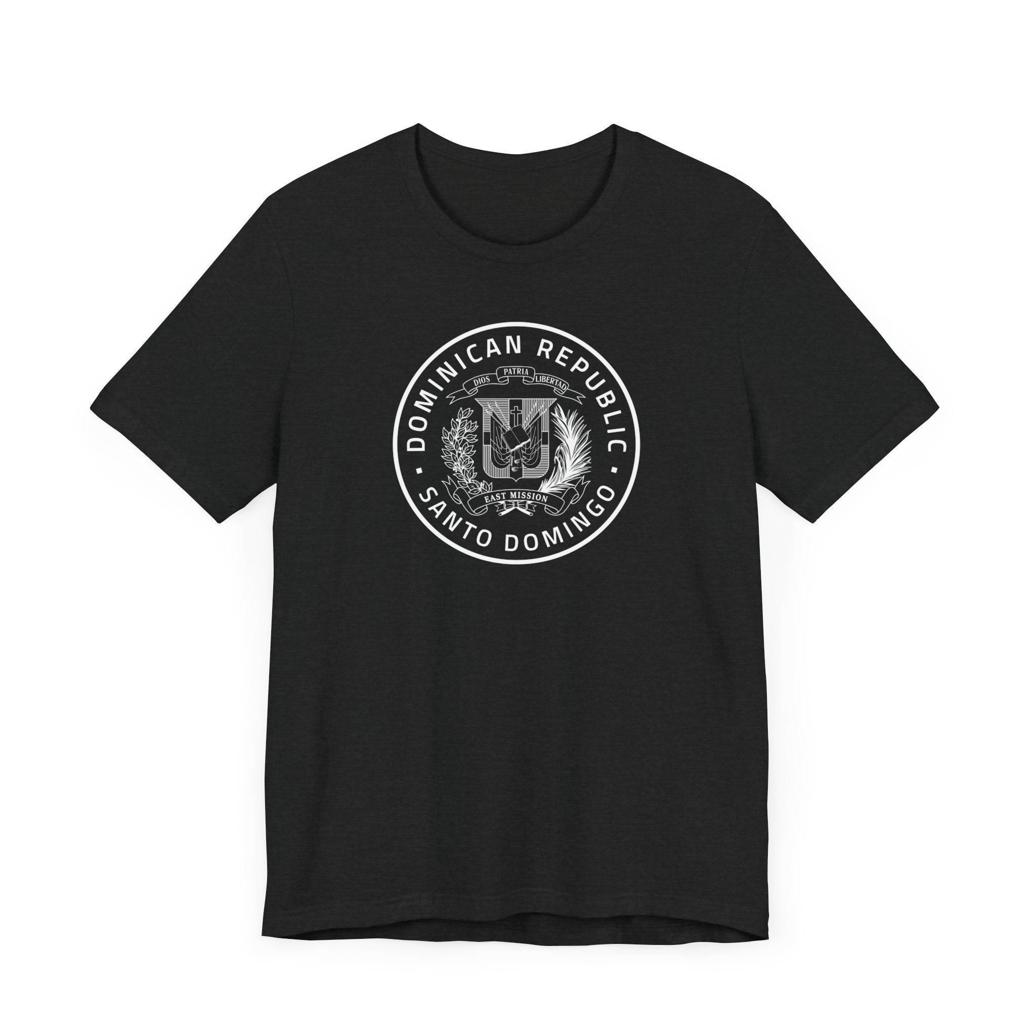 Dominican Republic Santo Domingo Mission Circular Monochrome Logo T-Shirt - Latter-Day Saint LDS Missionary Gift - Book of Mormon