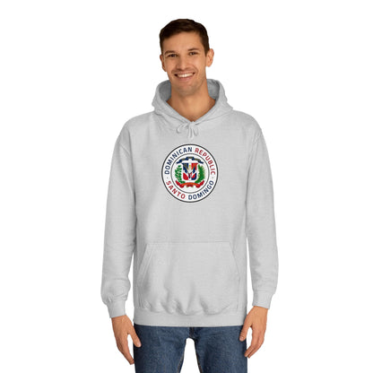 Dominican Republic Santo Domingo Mission Flag Logo (White Border) College Hoodie