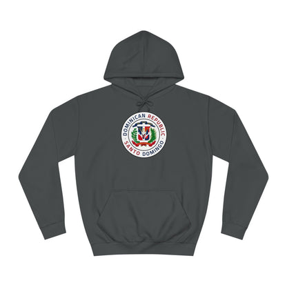 Dominican Republic Santo Domingo Mission Flag Logo (White Border) College Hoodie