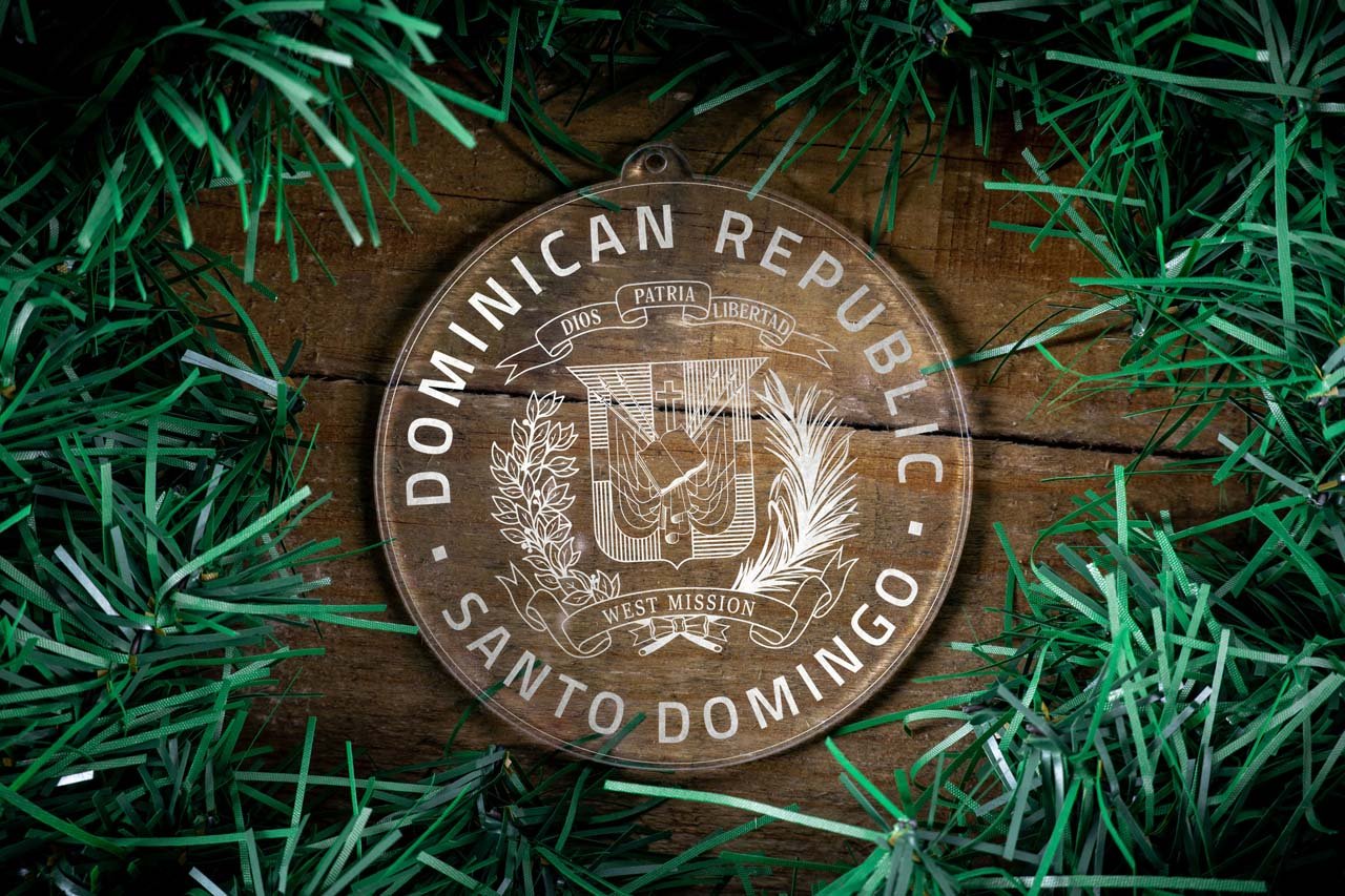 Dominican Republic Santo Domingo West Mission Christmas Ornament - Latter-Day Saint LDS Missionary Gift - Book of Mormon