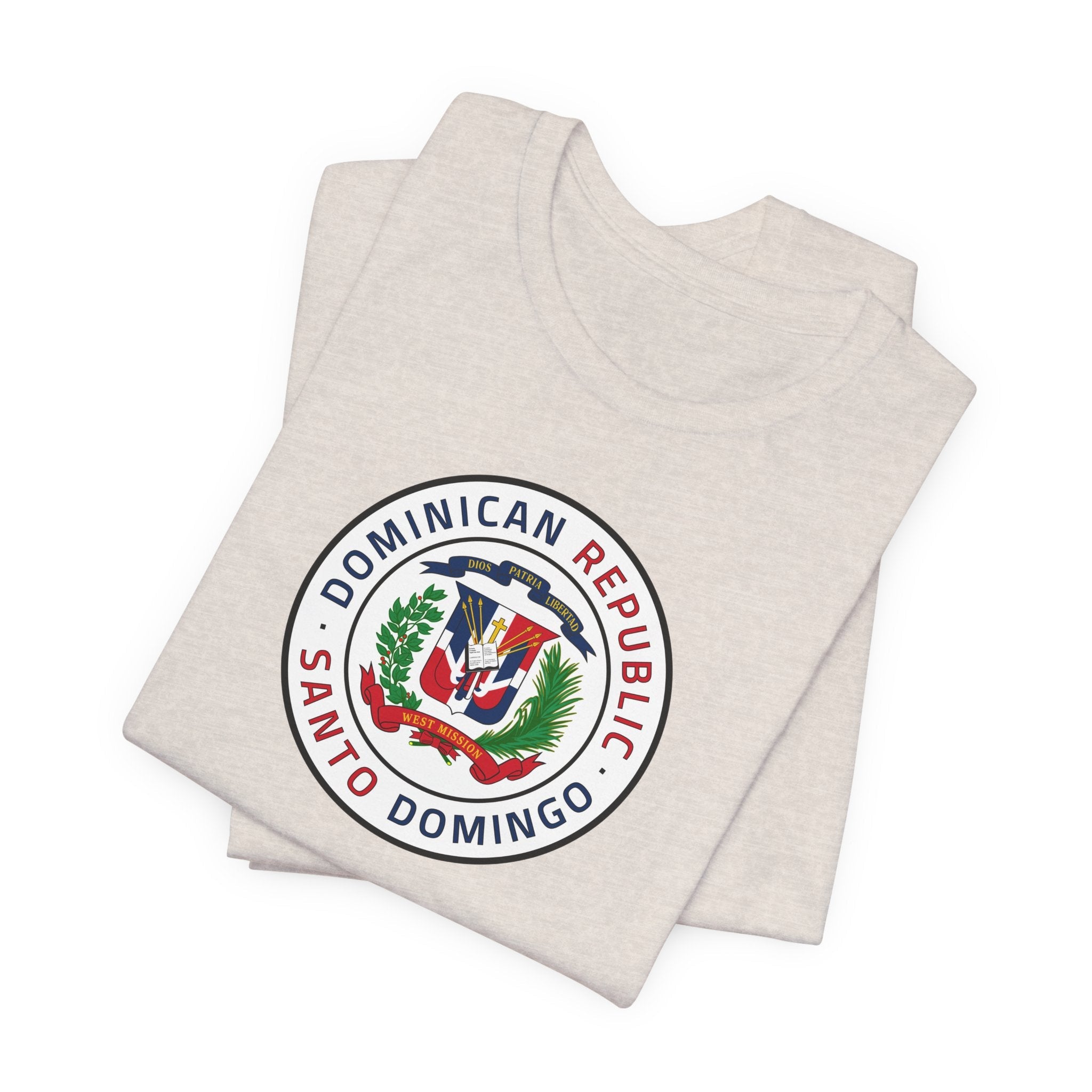 Dominican Republic Santo Domingo West Mission Flag Logo (White Border) T-shirt - Latter-Day Saint LDS Missionary Gift - Book of Mormon