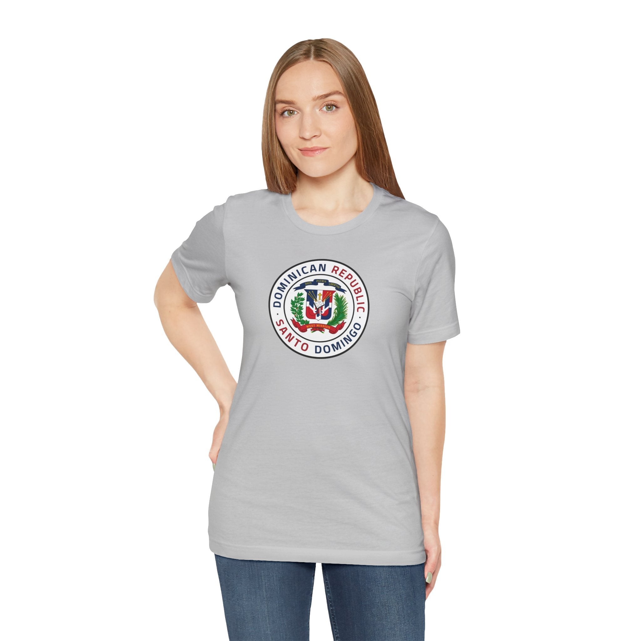 Dominican Republic Santo Domingo West Mission Flag Logo (White Border) T-shirt - Latter-Day Saint LDS Missionary Gift - Book of Mormon