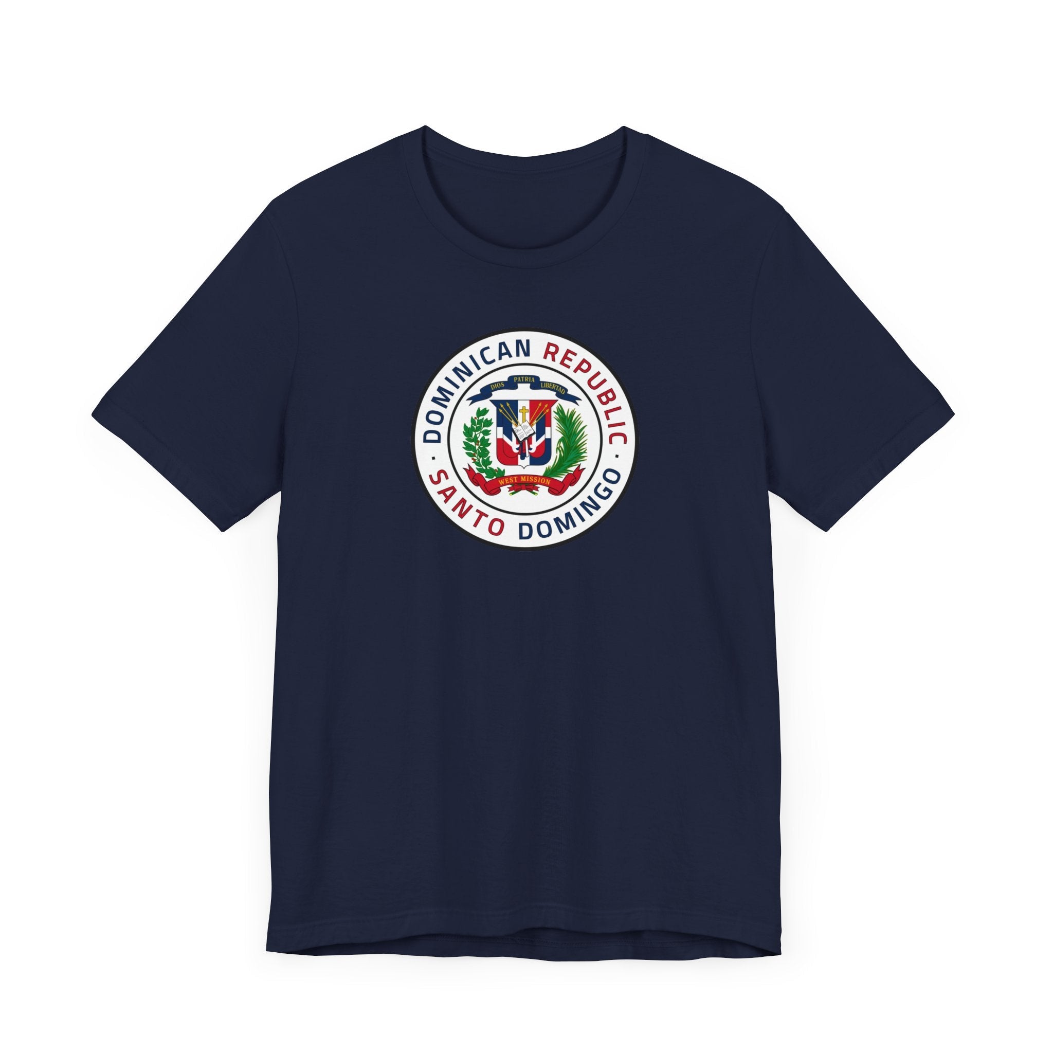 Dominican Republic Santo Domingo West Mission Flag Logo (White Border) T-shirt - Latter-Day Saint LDS Missionary Gift - Book of Mormon