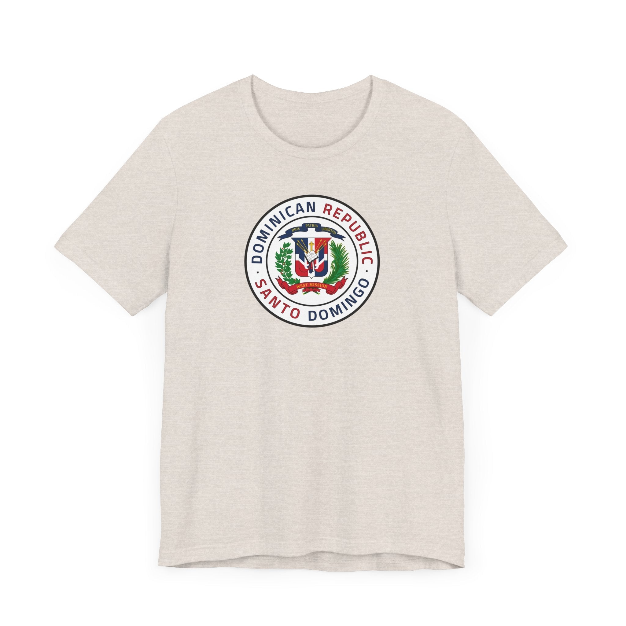 Dominican Republic Santo Domingo West Mission Flag Logo (White Border) T-shirt - Latter-Day Saint LDS Missionary Gift - Book of Mormon