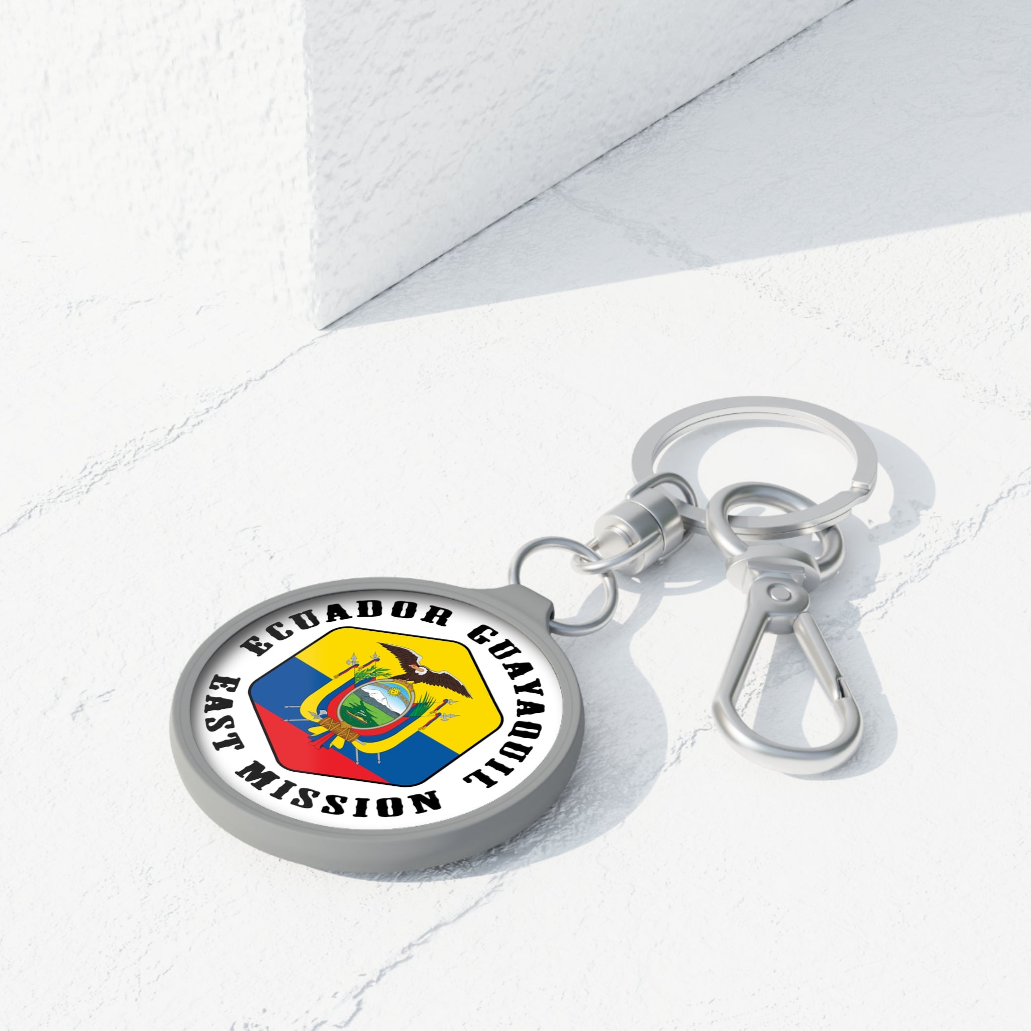 Ecuador Guayaquil East Mission Circle Flag Key Tag - Latter-Day Saint LDS Missionary Gift - Book of Mormon