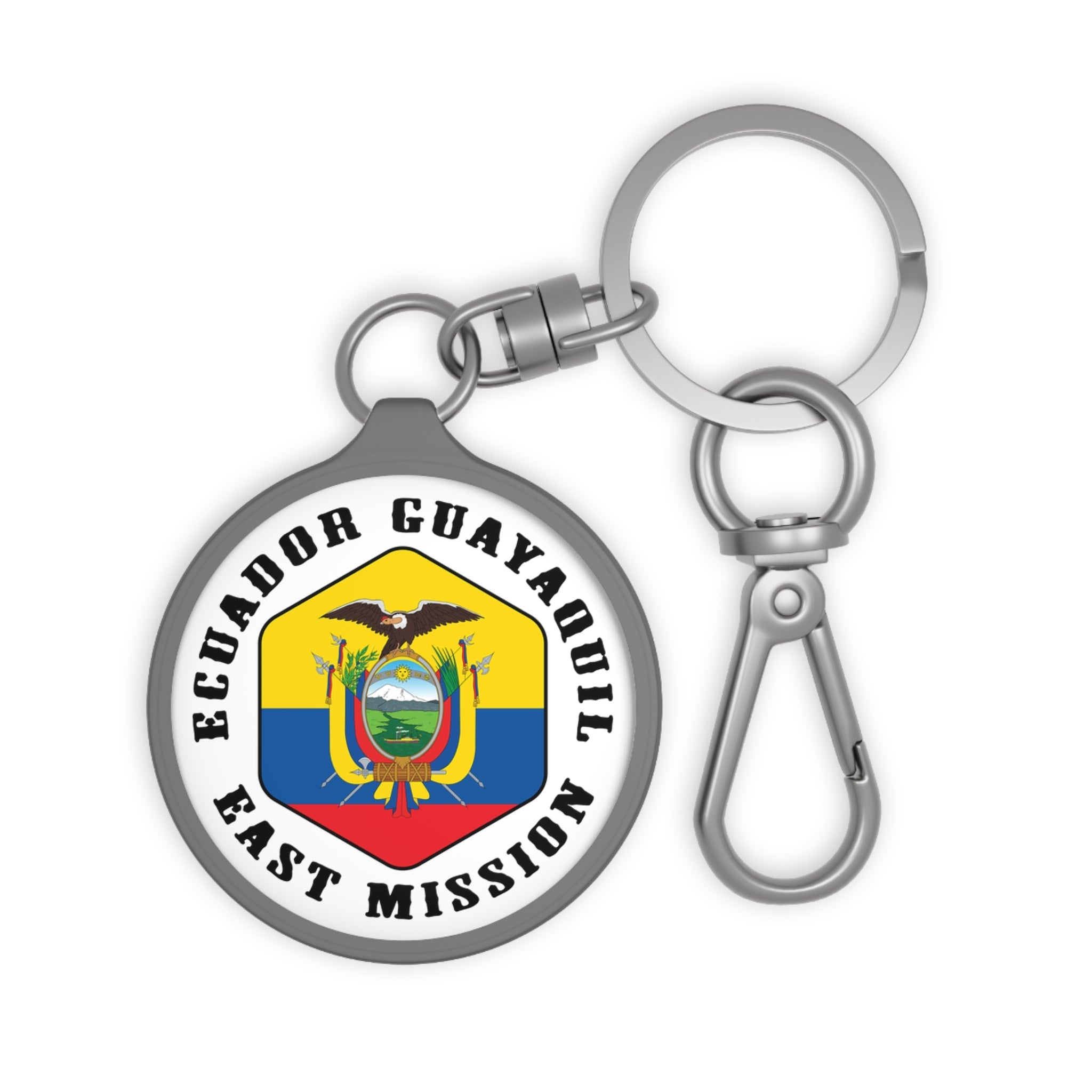 Ecuador Guayaquil East Mission Circle Flag Key Tag - Latter-Day Saint LDS Missionary Gift - Book of Mormon