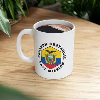 Ecuador Guayaquil East Mission Circular Flag White Ceramic Mug - Latter-Day Saint LDS Missionary Gift - Book of Mormon