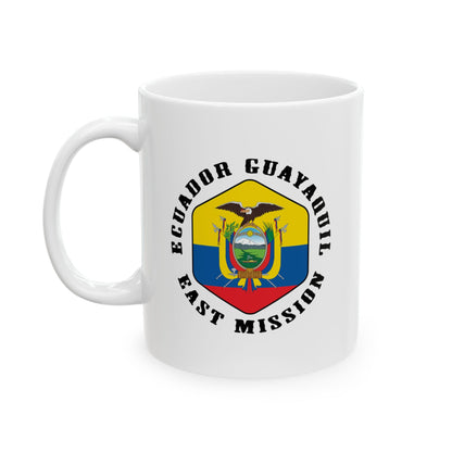 Ecuador Guayaquil East Mission Circular Flag White Ceramic Mug - Latter-Day Saint LDS Missionary Gift - Book of Mormon