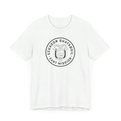 Ecuador Guayaquil East Mission Circular Monochrome Logo T-Shirt - Latter-Day Saint LDS Missionary Gift - Book of Mormon