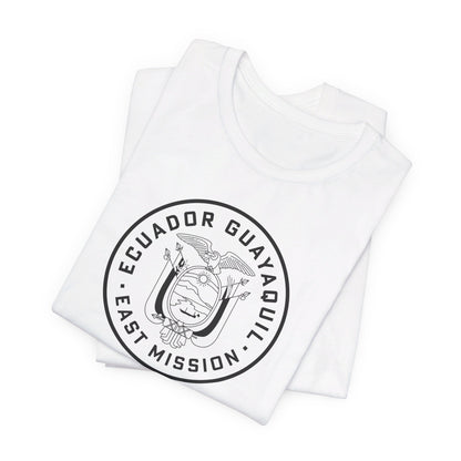 Ecuador Guayaquil East Mission Circular Monochrome Logo T-Shirt - Latter-Day Saint LDS Missionary Gift - Book of Mormon