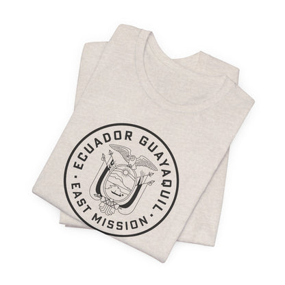 Ecuador Guayaquil East Mission Circular Monochrome Logo T-Shirt - Latter-Day Saint LDS Missionary Gift - Book of Mormon