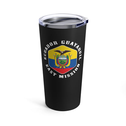 Ecuador Guayaquil East Mission Flag Logo Tumbler 20oz Black - Latter-Day Saint LDS Missionary Gift - Book of Mormon