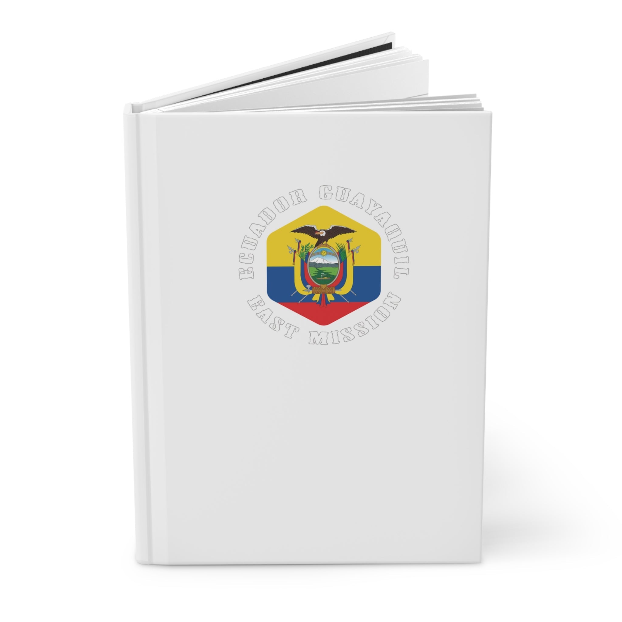 Ecuador Guayaquil East Mission Logo Design White Hardcover Journal Matte - Latter-Day Saint LDS Missionary Gift - Book of Mormon