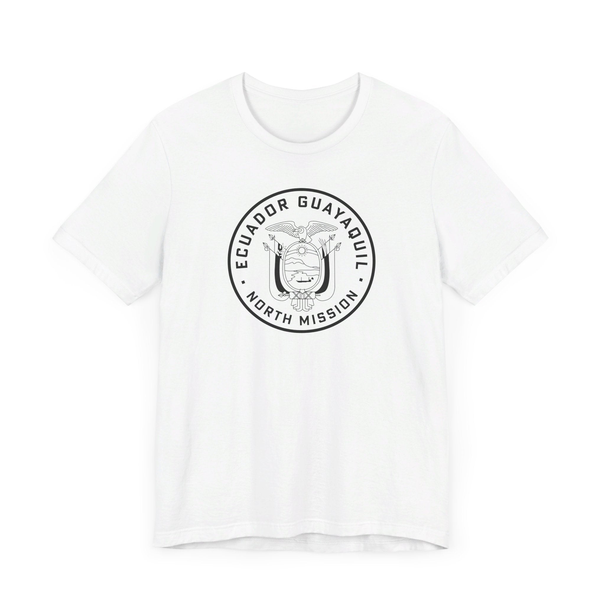 Ecuador Guayaquil North Mission Circular Monochrome Logo T-Shirt - Latter-Day Saint LDS Missionary Gift - Book of Mormon