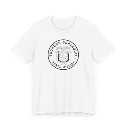 Ecuador Guayaquil North Mission Circular Monochrome Logo T-Shirt - Latter-Day Saint LDS Missionary Gift - Book of Mormon