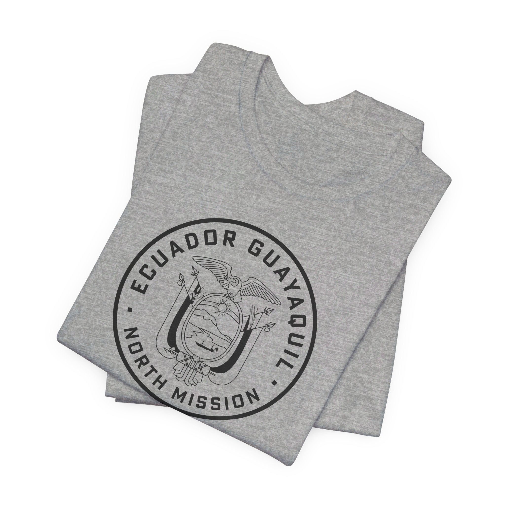 Ecuador Guayaquil North Mission Circular Monochrome Logo T-Shirt - Latter-Day Saint LDS Missionary Gift - Book of Mormon